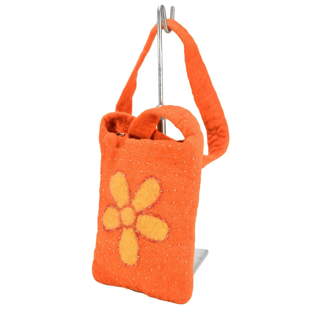 Flower with Beads Cross Body Bag