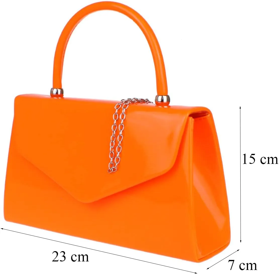 Girly HandBags Patent Clutch Bag Handbag Small Hard Case Ladies