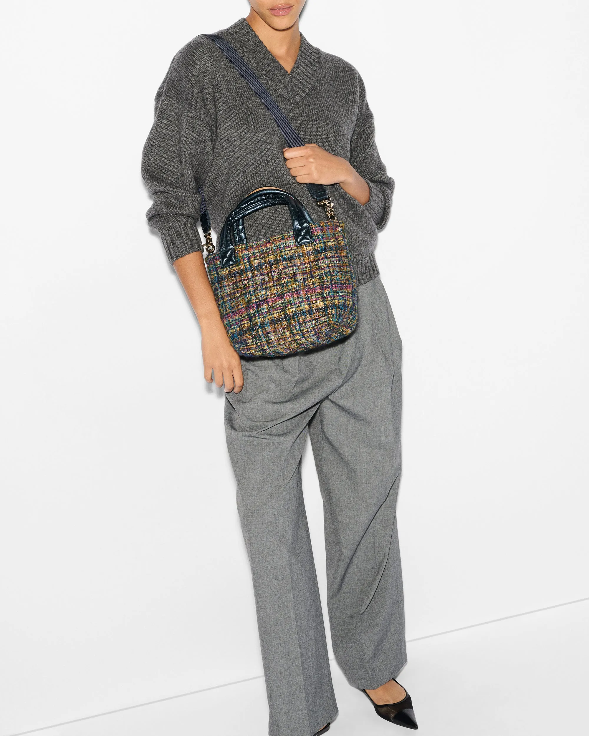 Gold Multi Tweed Mini Metro Tote Deluxe