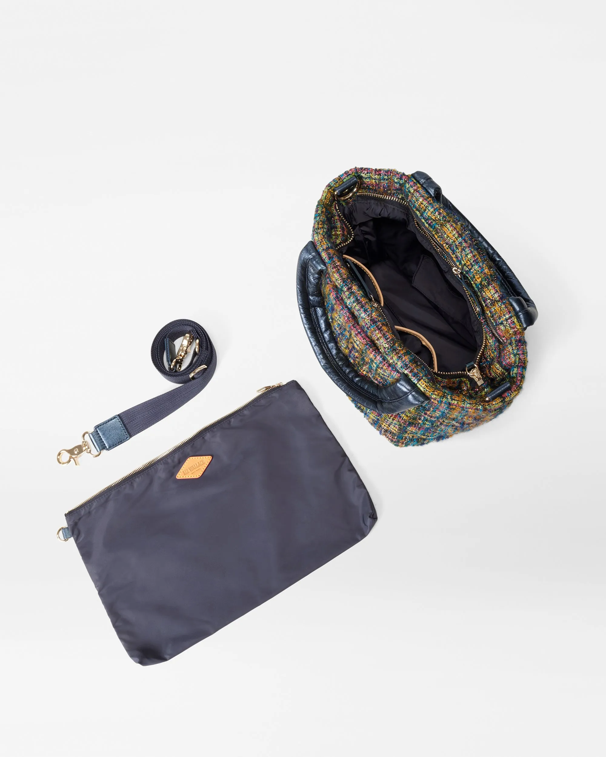 Gold Multi Tweed Mini Metro Tote Deluxe