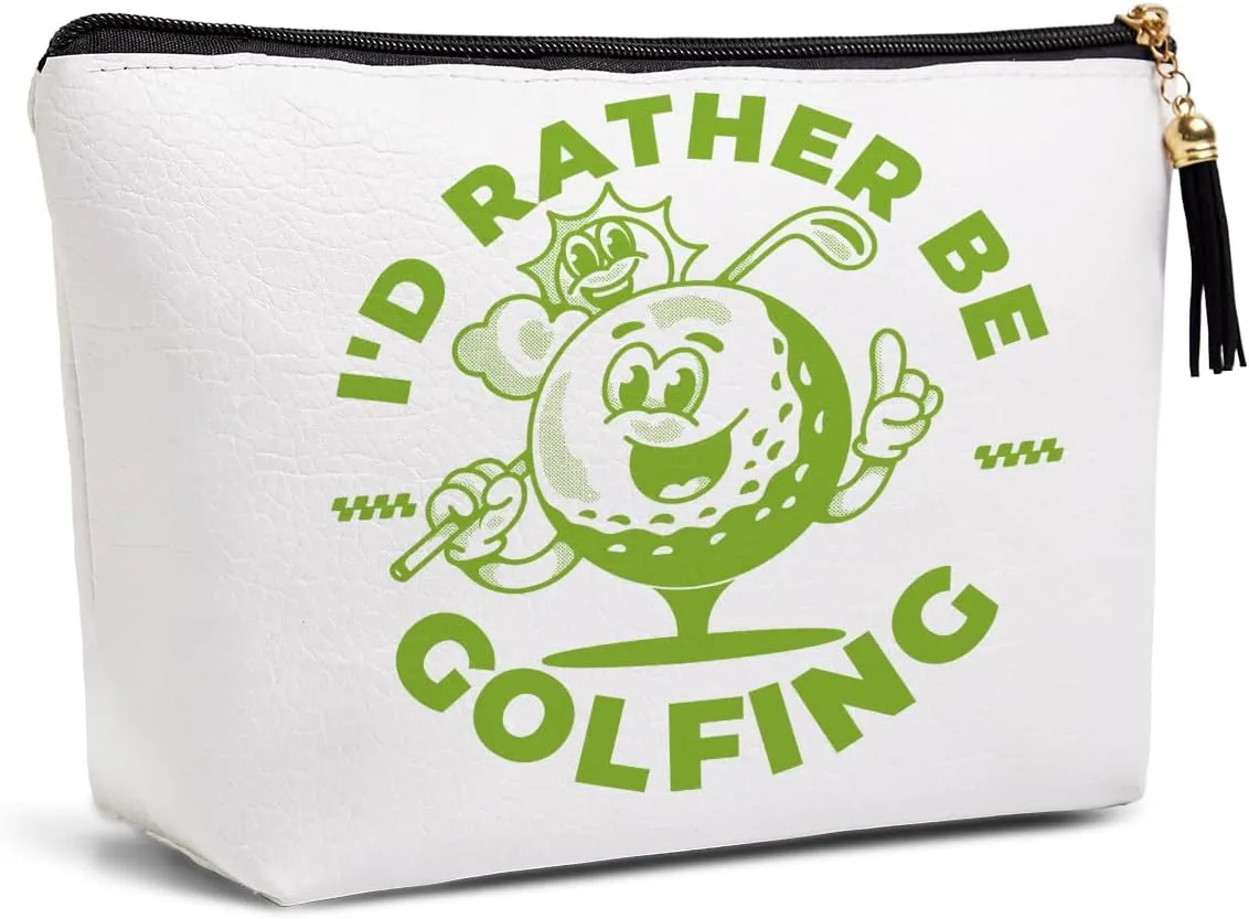 Golf Gifts for Women Men Makeup Bag, Gifts for Men Unique Cool Gifts for Golfer, Funny Golf Accessories Gifts for Friend Sisters Besties Daughter Waterproof PU Leather Golf Cosmetic Bag