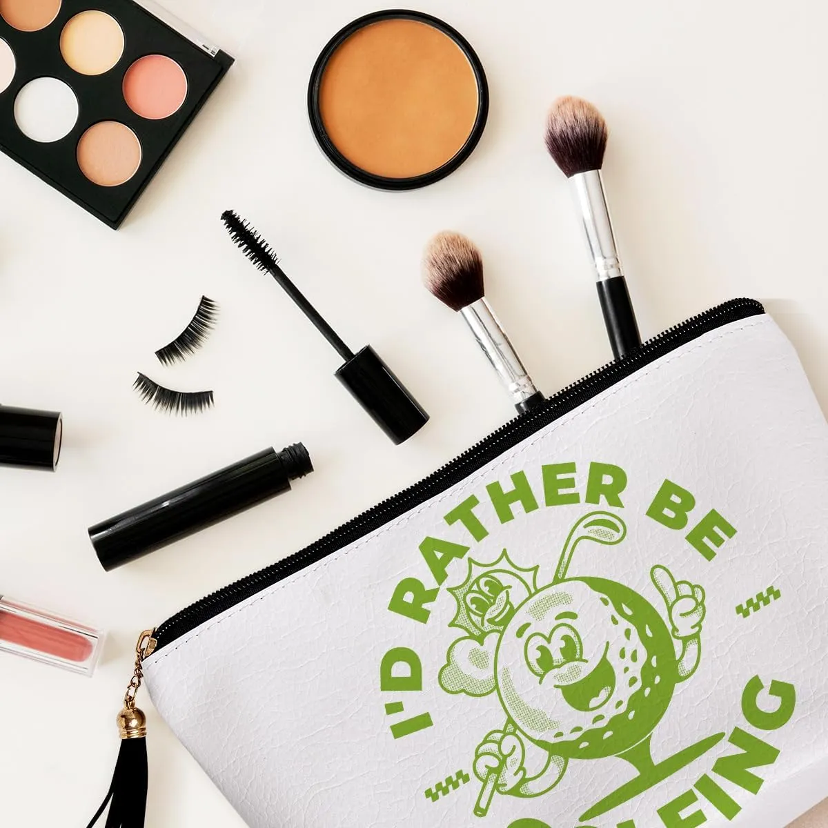 Golf Gifts for Women Men Makeup Bag, Gifts for Men Unique Cool Gifts for Golfer, Funny Golf Accessories Gifts for Friend Sisters Besties Daughter Waterproof PU Leather Golf Cosmetic Bag