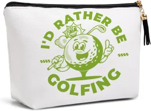 Golf Gifts for Women Men Makeup Bag, Gifts for Men Unique Cool Gifts for Golfer, Funny Golf Accessories Gifts for Friend Sisters Besties Daughter Waterproof PU Leather Golf Cosmetic Bag