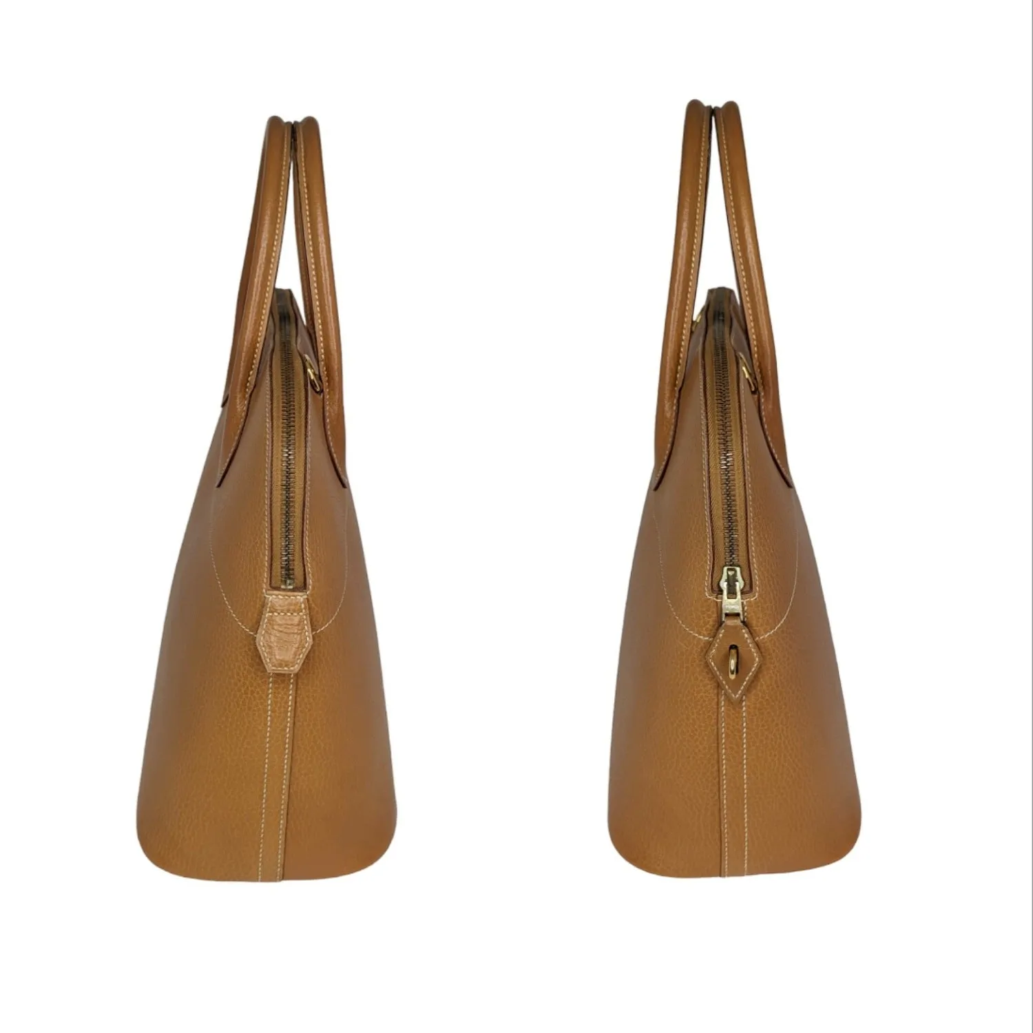 Hermès Vintage Caramel Clemence Bolide 35 Satchel