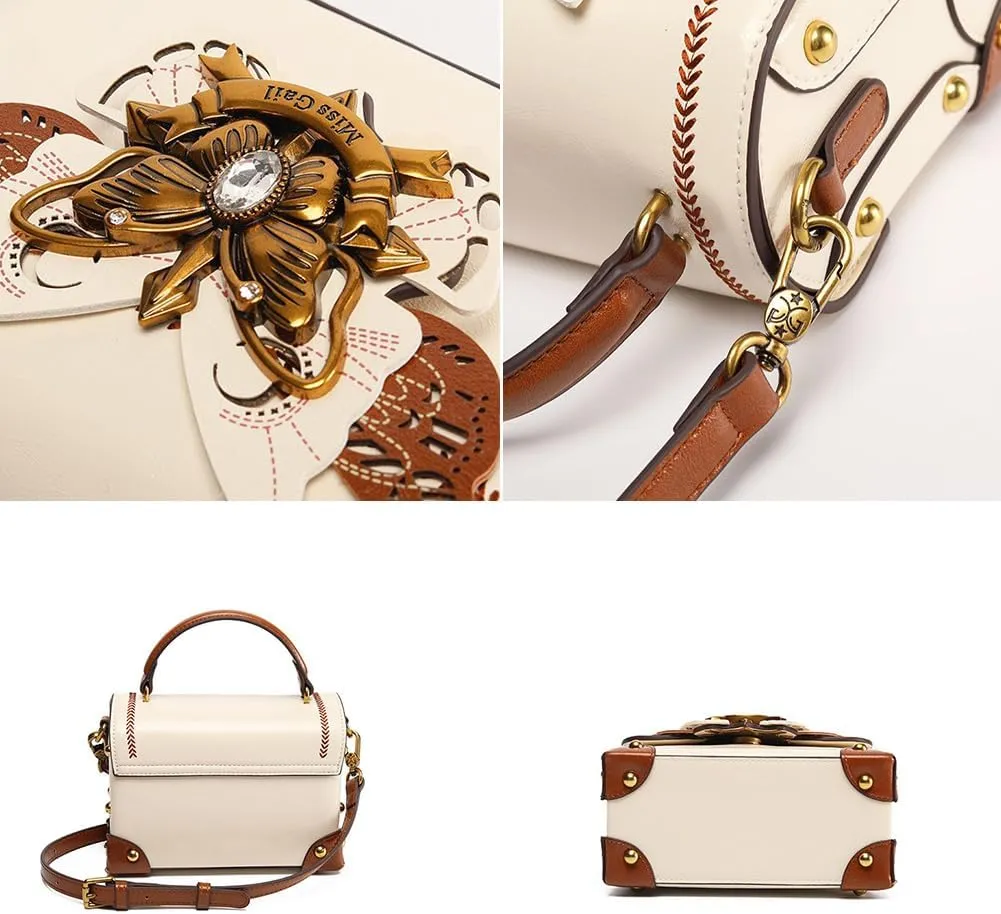 Hollowed-out Stylish Metal Butterfly Embellished Tote Handbag, PU Leather Goth Rivet Shoulder Purse, Novelty Funny Satchel