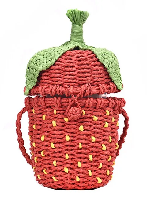 It's Strawberry Season Straw Crossbody Bag