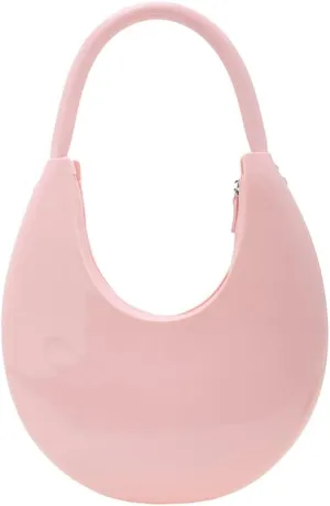 Jelly Clutch Purse For Women Crescent Shoulder Handbag Candy Color Moon Bag Evening Purse Top Handle Handbags For Prom