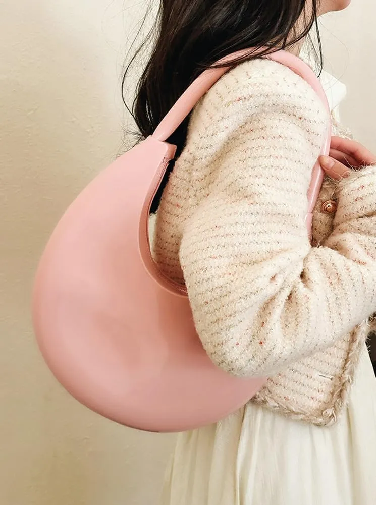 Jelly Clutch Purse For Women Crescent Shoulder Handbag Candy Color Moon Bag Evening Purse Top Handle Handbags For Prom