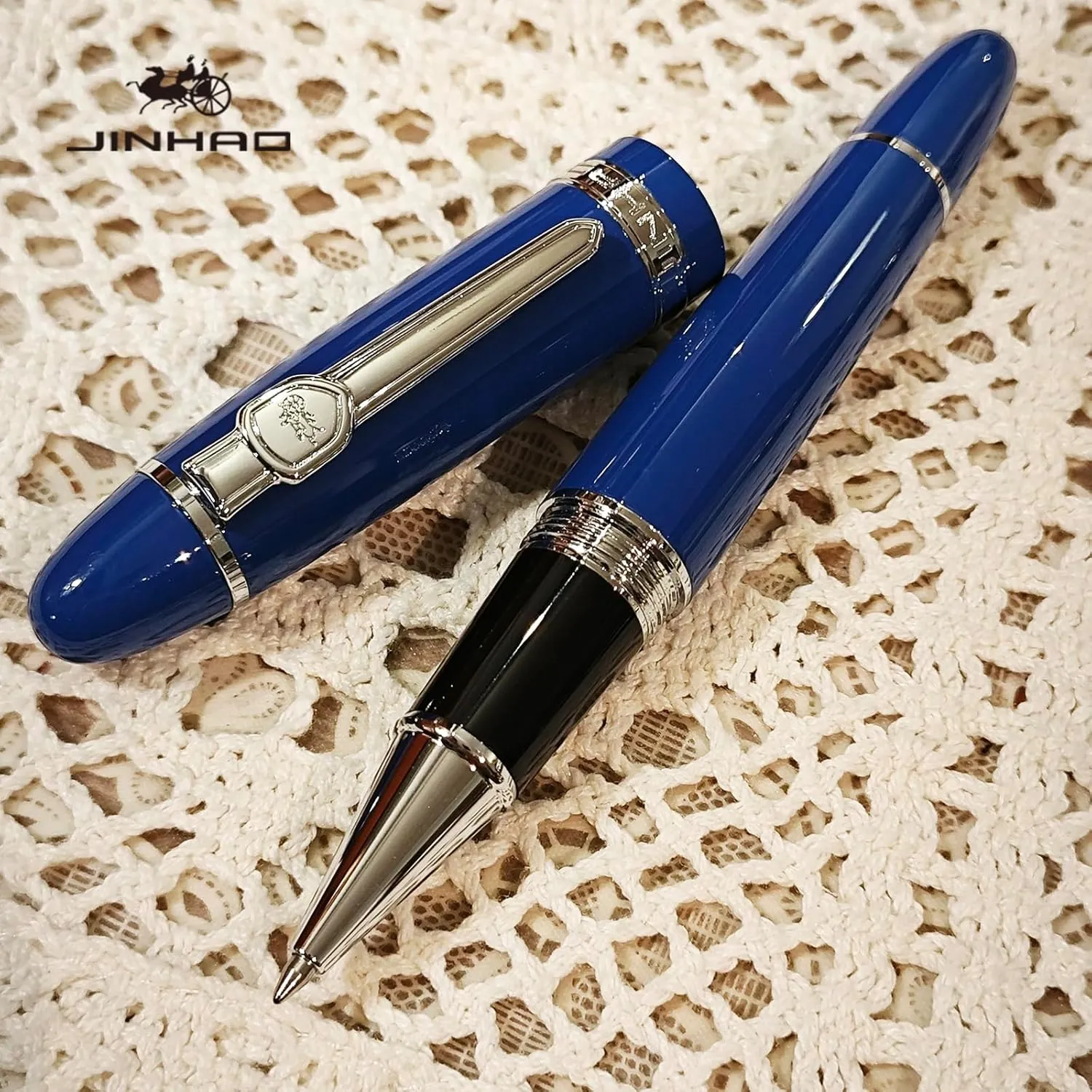 JH159 Rollerball and Ballpoint Pens (Blue Silver Clip)