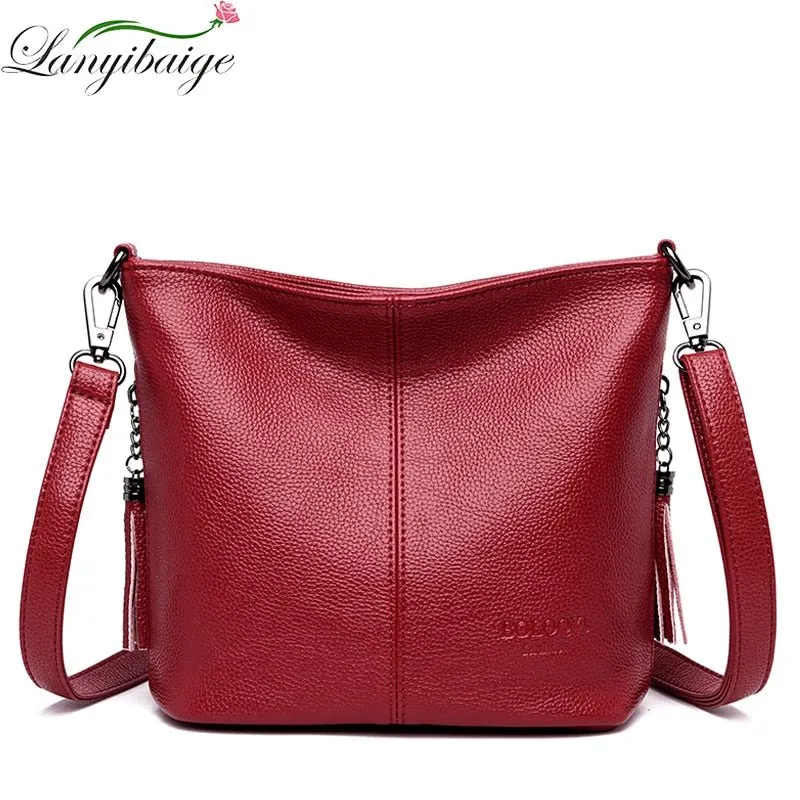 LANYIBAIGE Luxury Soft Faux Leather Crossbody Handbag Shoulder Bag