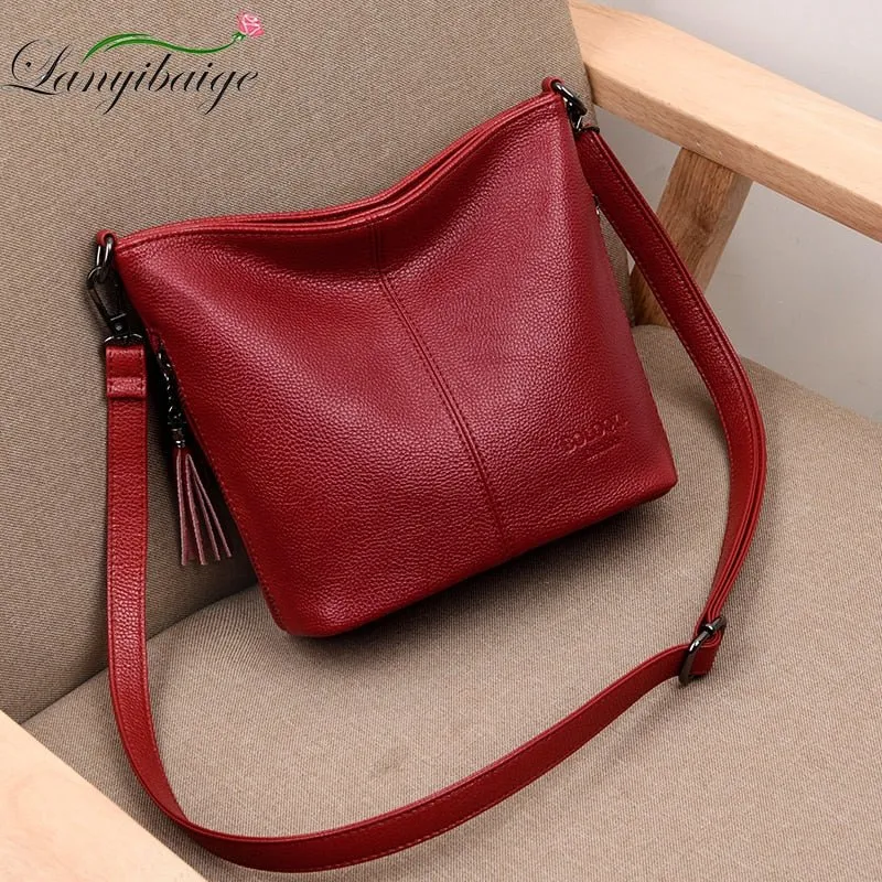 LANYIBAIGE Luxury Soft Faux Leather Crossbody Handbag Shoulder Bag
