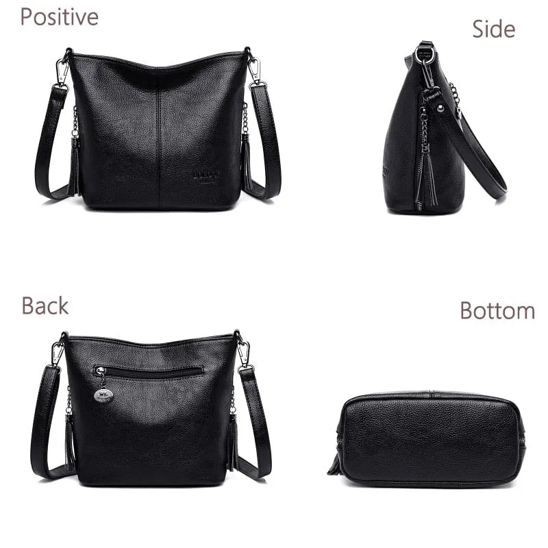LANYIBAIGE Luxury Soft Faux Leather Crossbody Handbag Shoulder Bag