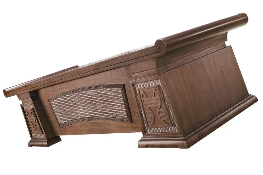 Large Executive Office Desk Unique Roll Top Design - With Pedestal and Return - 2400mm / 2800mm / 3200mm - K5J281