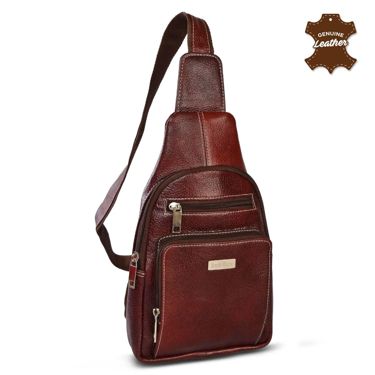 LEATHER BACKPACK 998906 (BROWN)