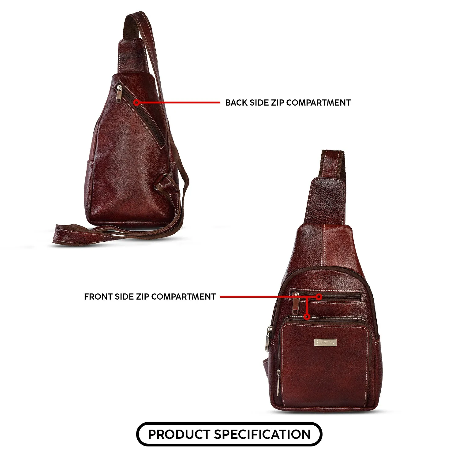 LEATHER BACKPACK 998906 (BROWN)