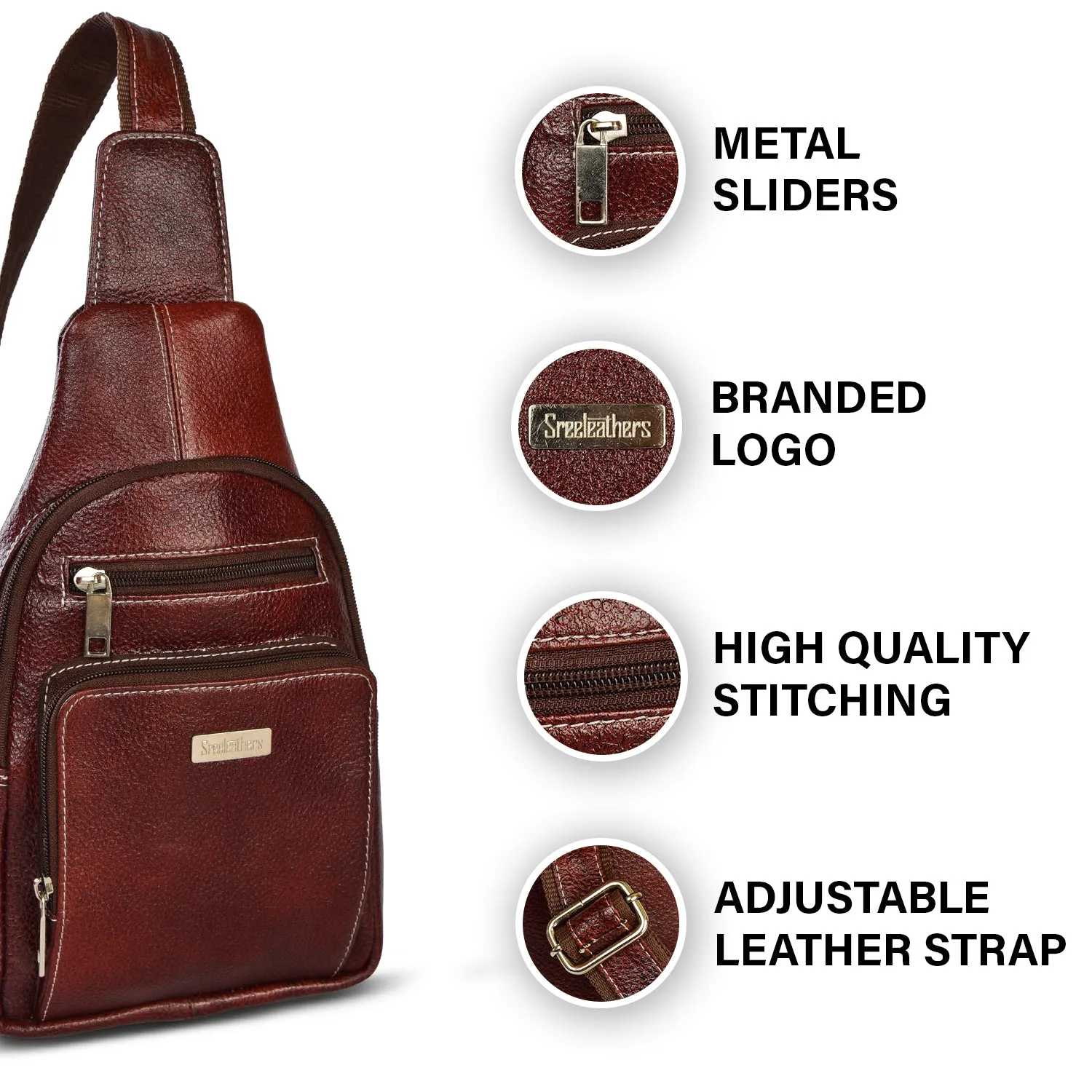 LEATHER BACKPACK 998906 (BROWN)