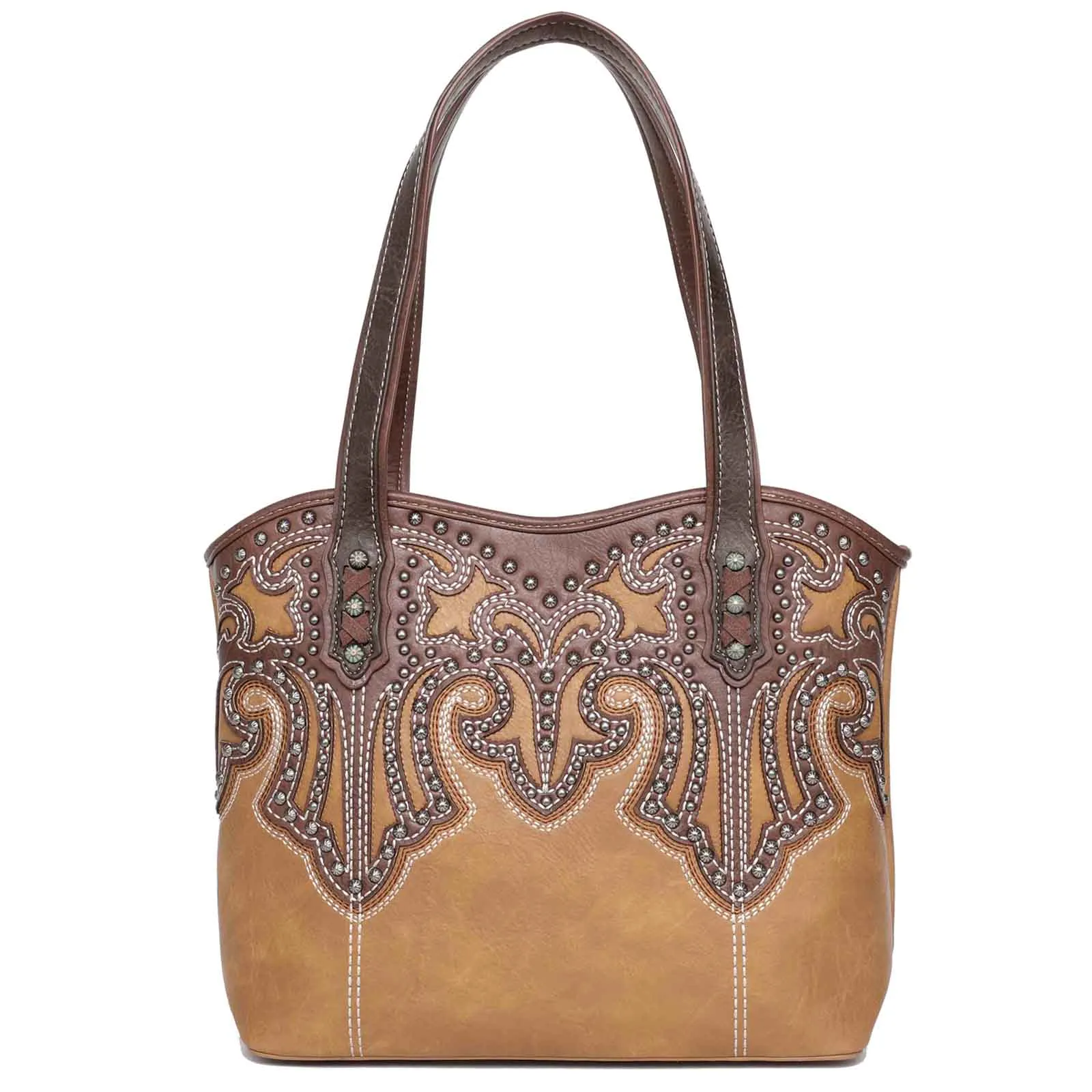 Leather Embroidered Tote