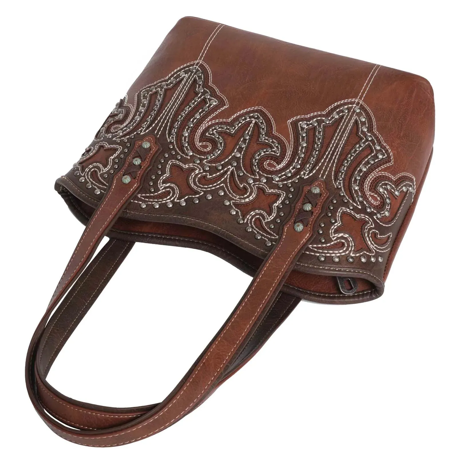 Leather Embroidered Tote