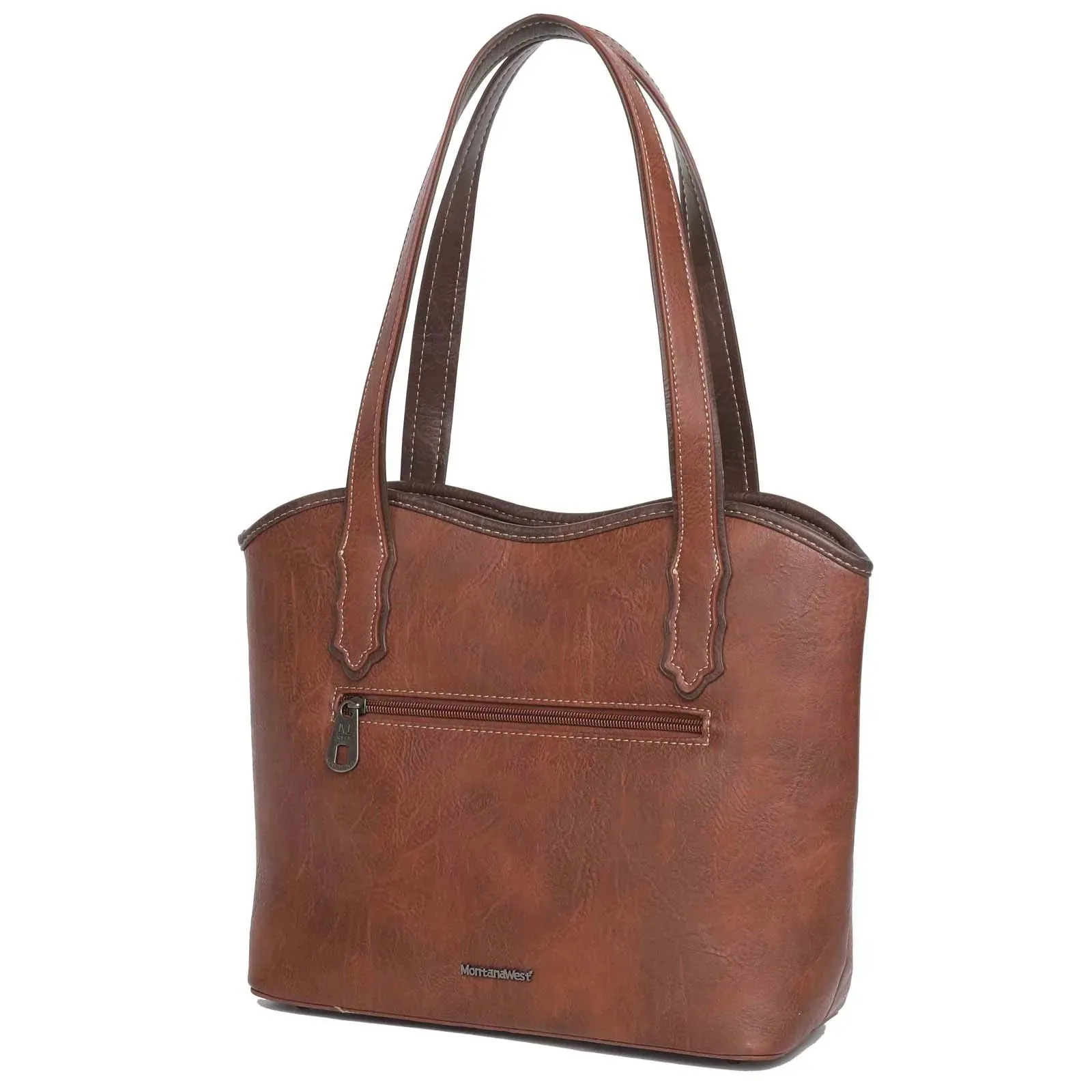 Leather Embroidered Tote