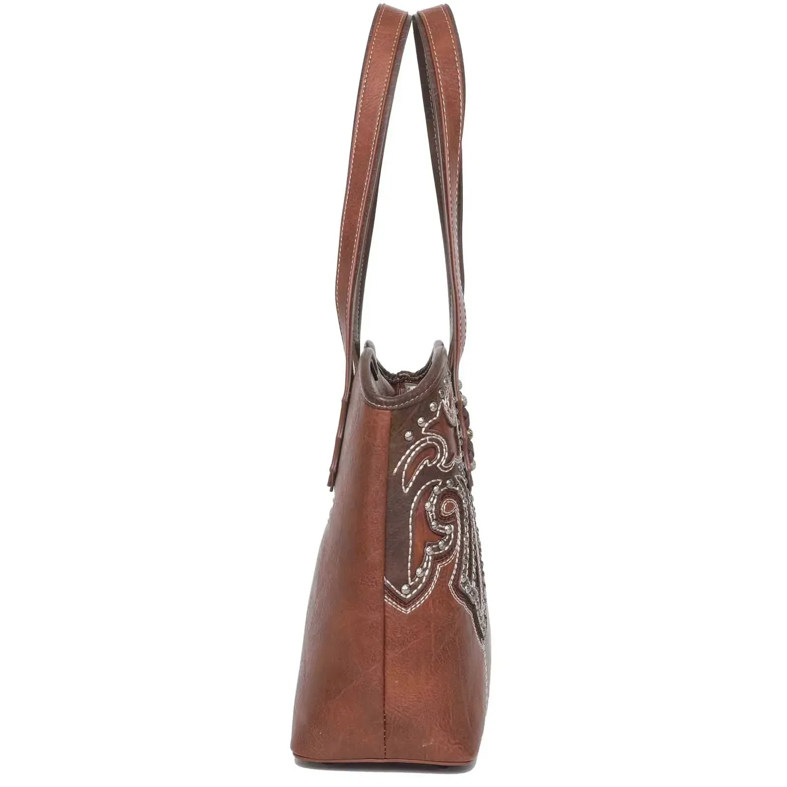 Leather Embroidered Tote