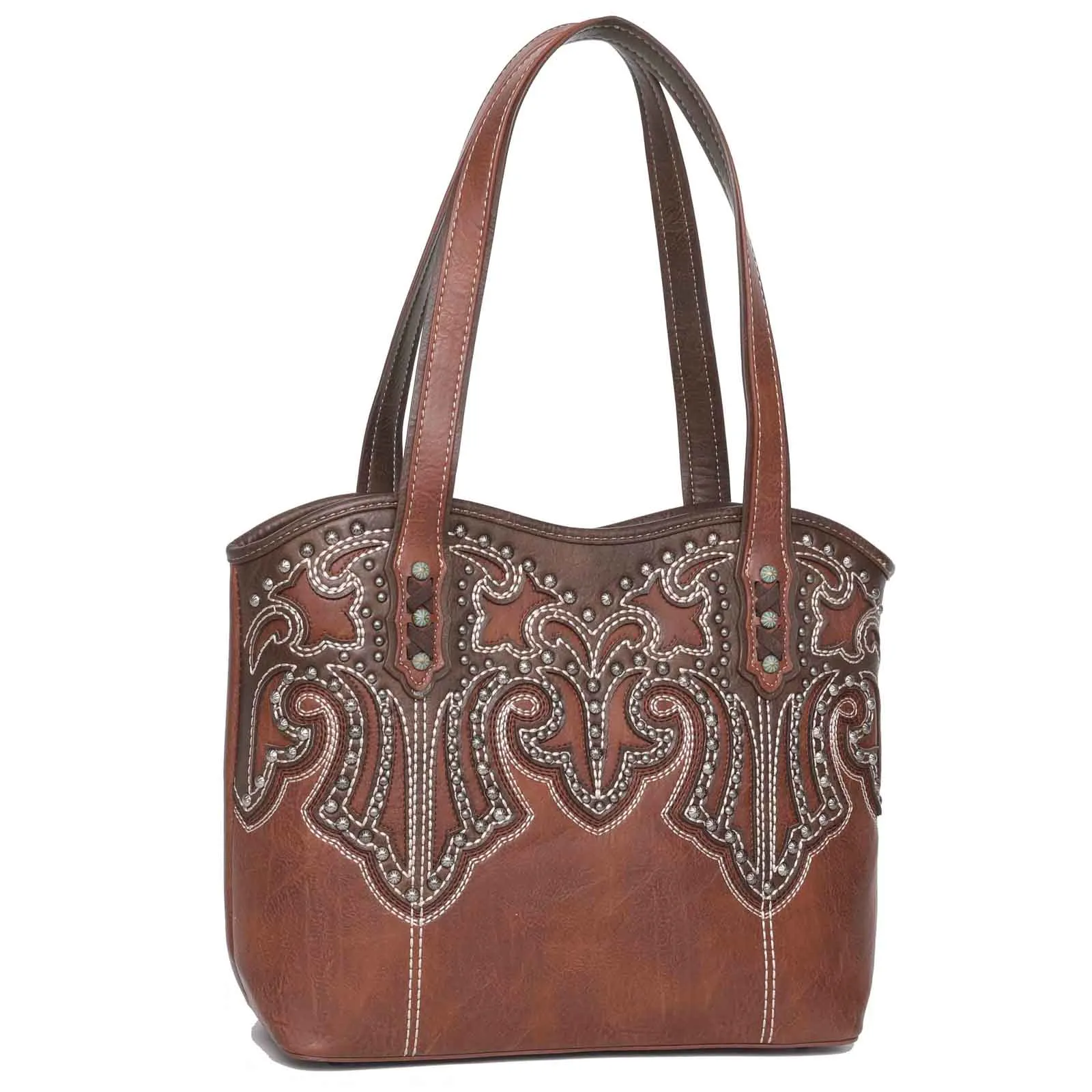 Leather Embroidered Tote