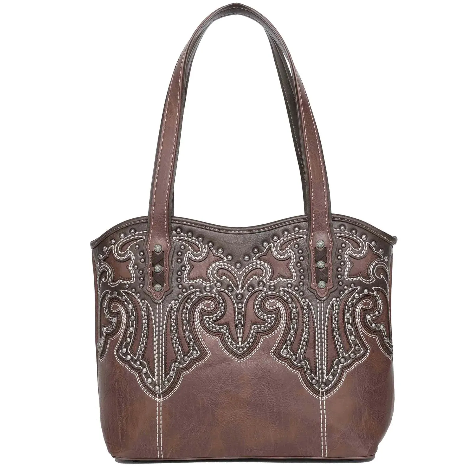 Leather Embroidered Tote