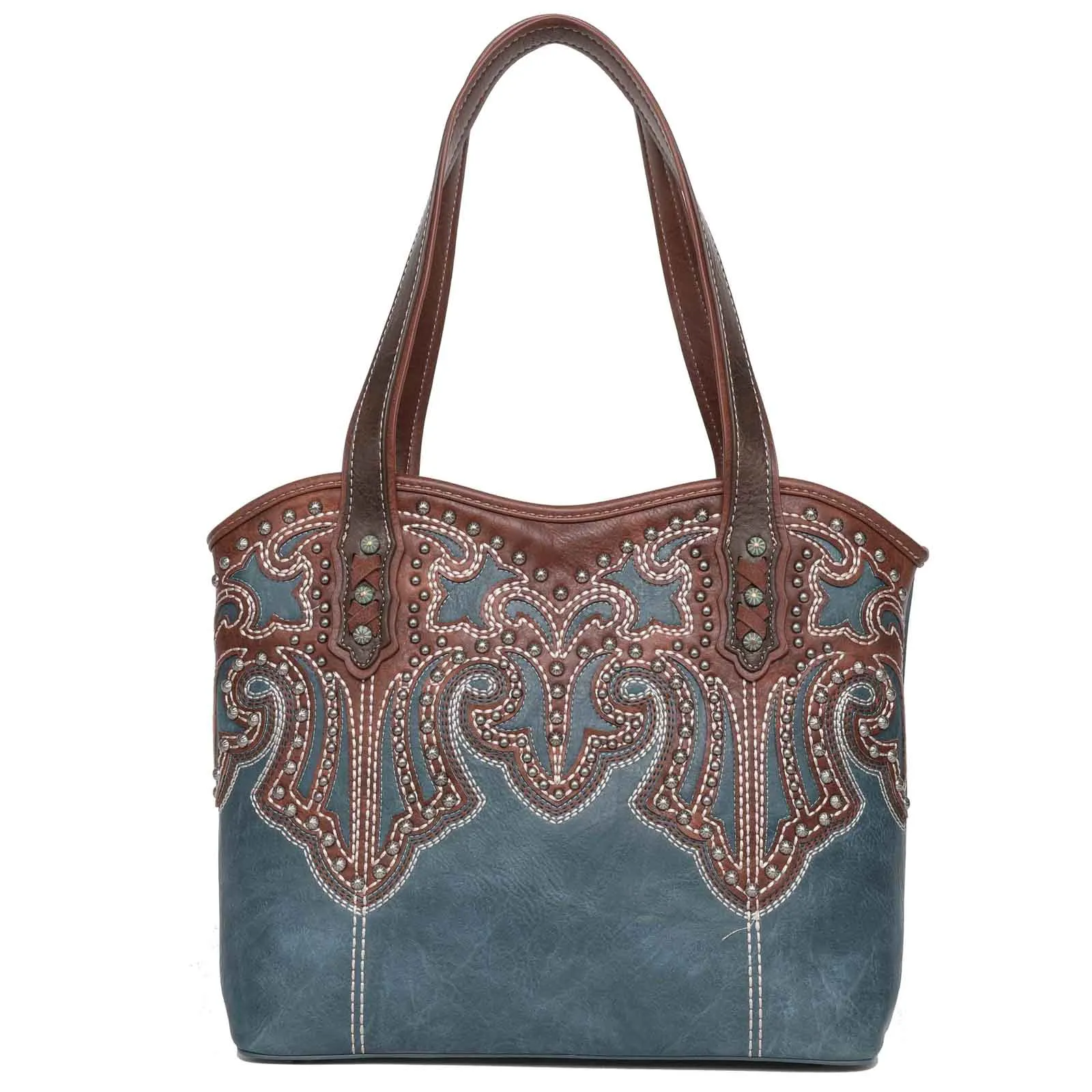 Leather Embroidered Tote
