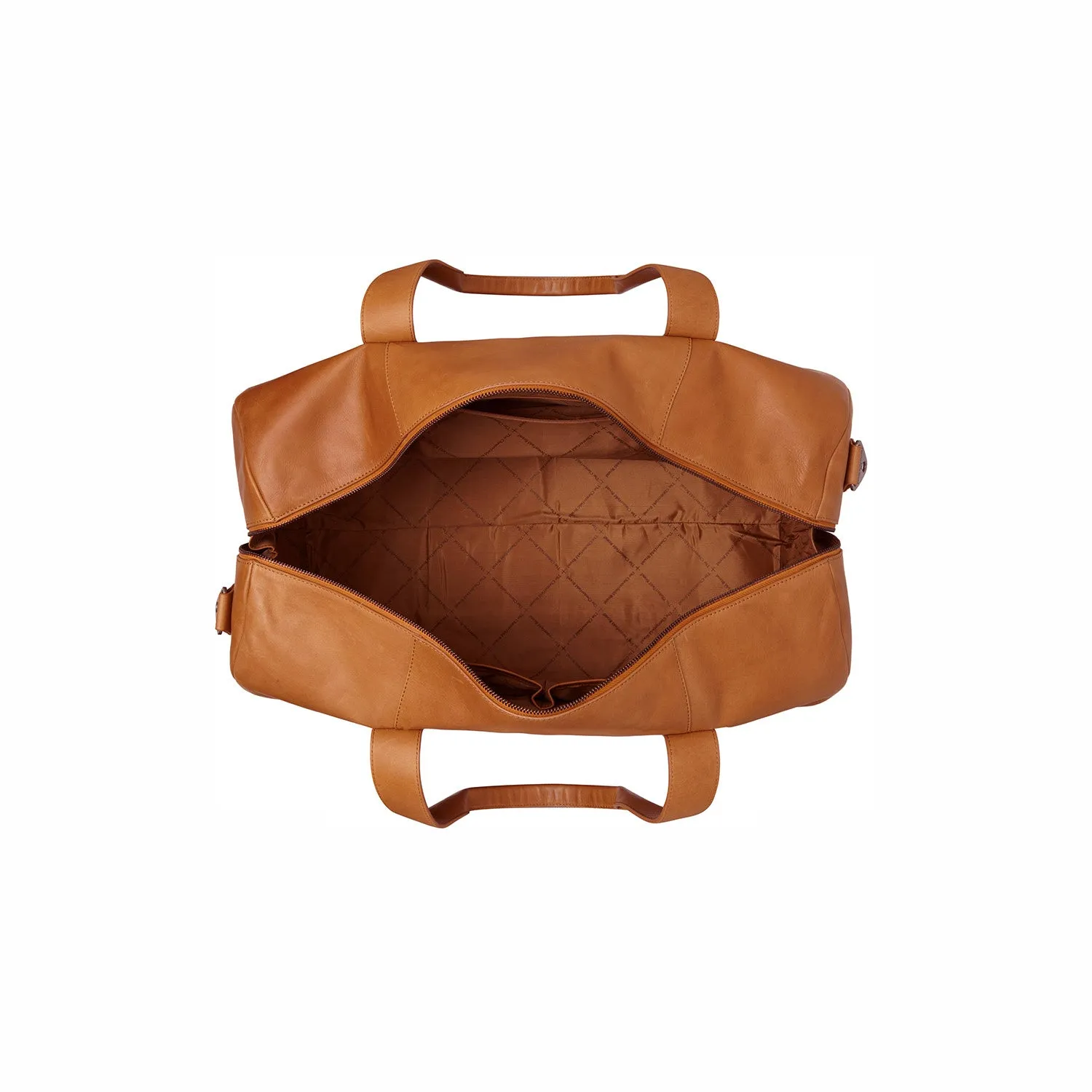 Leather Weekend Bag Cognac Hudson