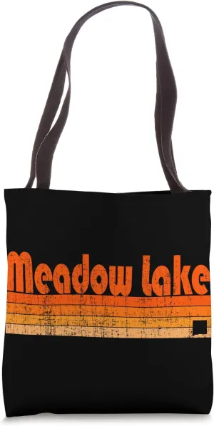 Meadow Lake, New Mexico Retro 80s Style Tote Bag