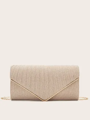 Metal Edge Flap Clutch Bag