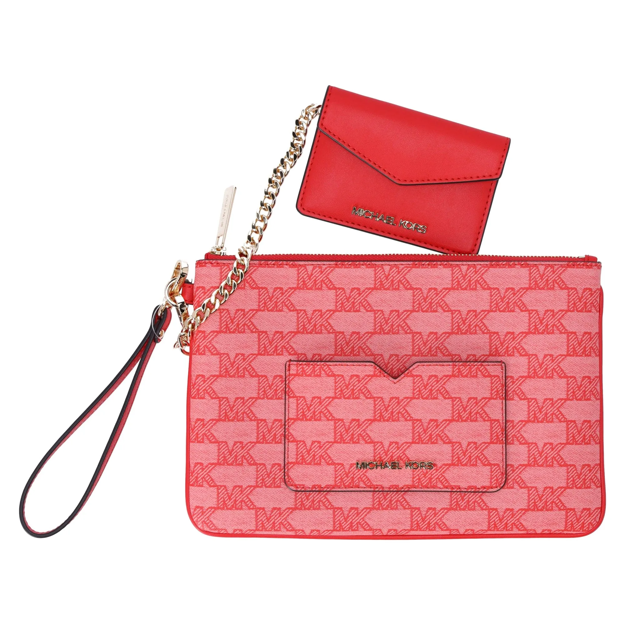Michael Kors JetSet Large 2In1 CardCase Wristlet Clutch DarkSangria