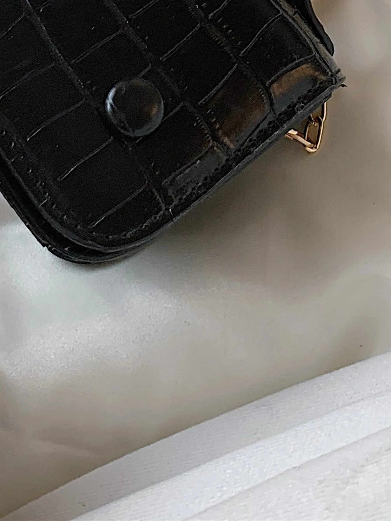 Mini Croc Embossed Satchel Bag