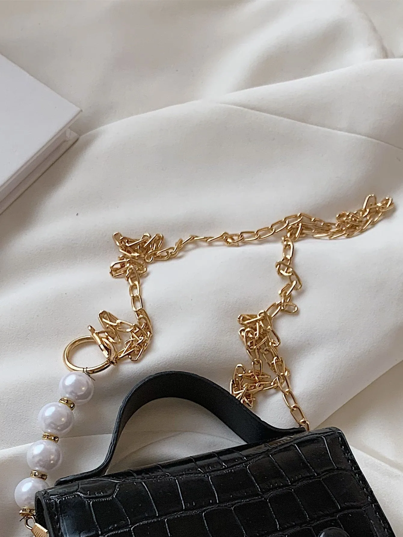 Mini Croc Embossed Satchel Bag