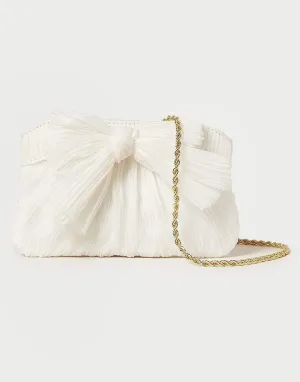 Mini Pleated Frame Clutch With Bow