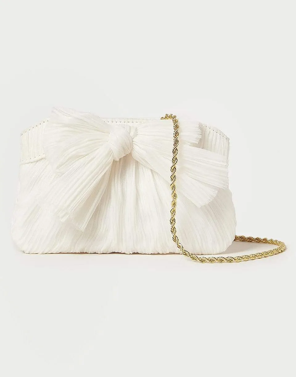 Mini Pleated Frame Clutch With Bow