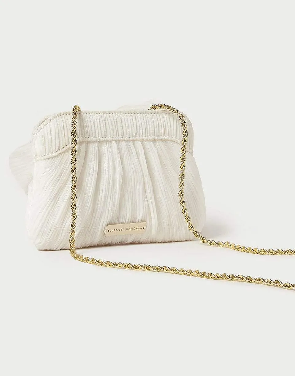 Mini Pleated Frame Clutch With Bow