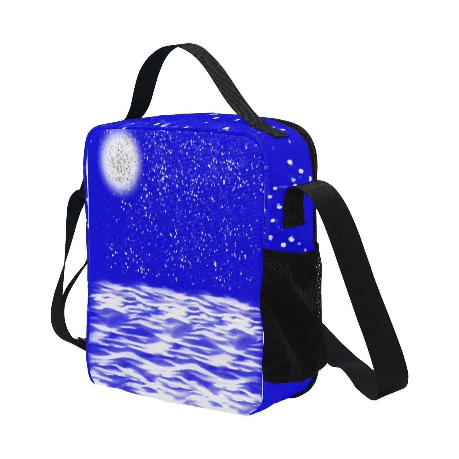 Miniaday Designs Kids Lunar Crossbody Insulated Lunch Bag  Unisex Blue by Ryan