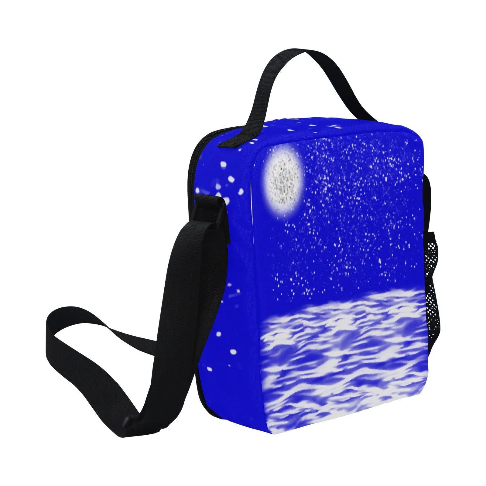 Miniaday Designs Kids Lunar Crossbody Insulated Lunch Bag  Unisex Blue by Ryan