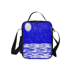 Miniaday Designs Kids Lunar Crossbody Insulated Lunch Bag  Unisex Blue by Ryan
