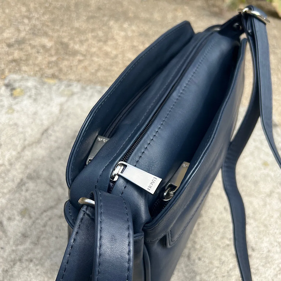Our No.1 Bestselling Classic Navy 'Rose' Leather Handbag