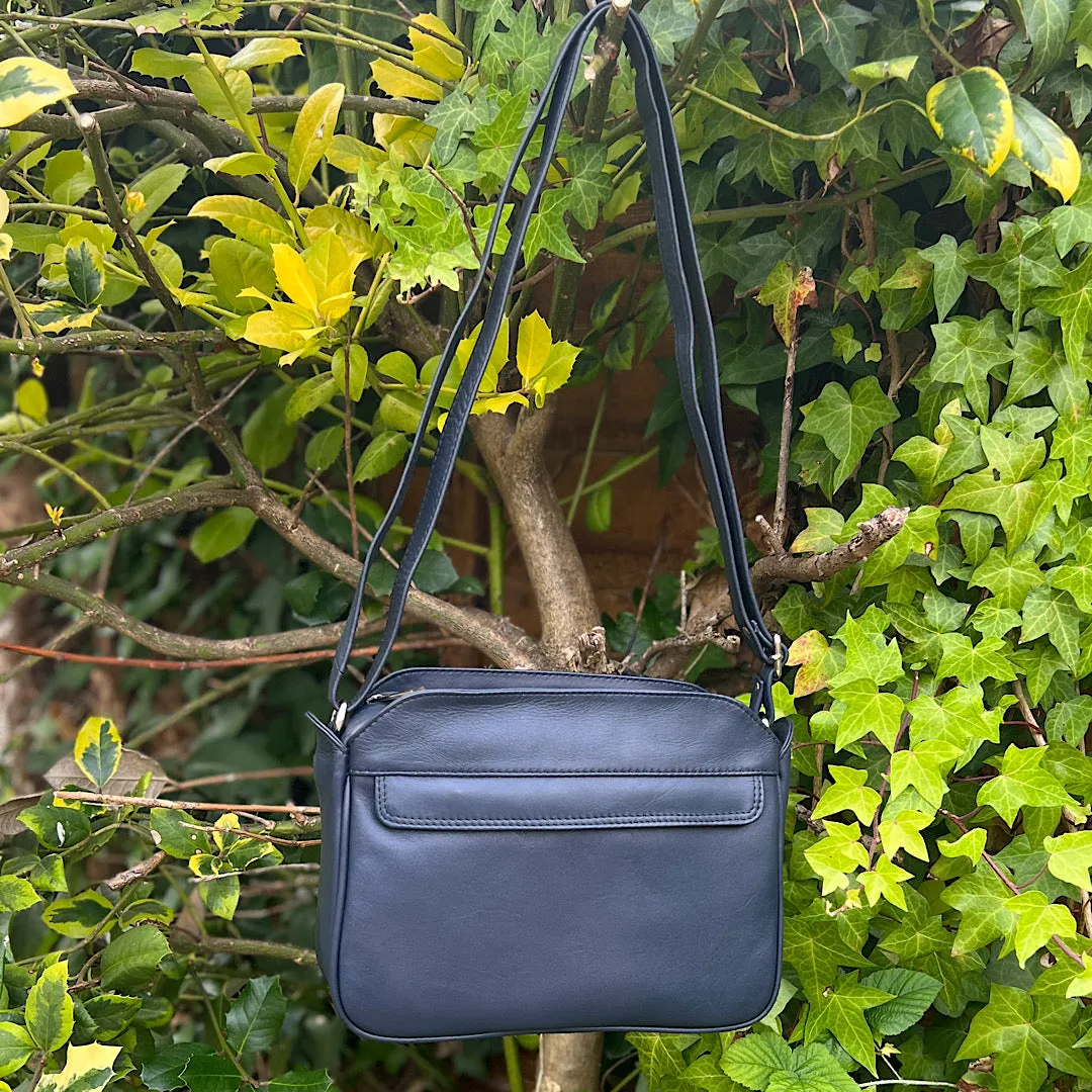 Our No.1 Bestselling Classic Navy 'Rose' Leather Handbag