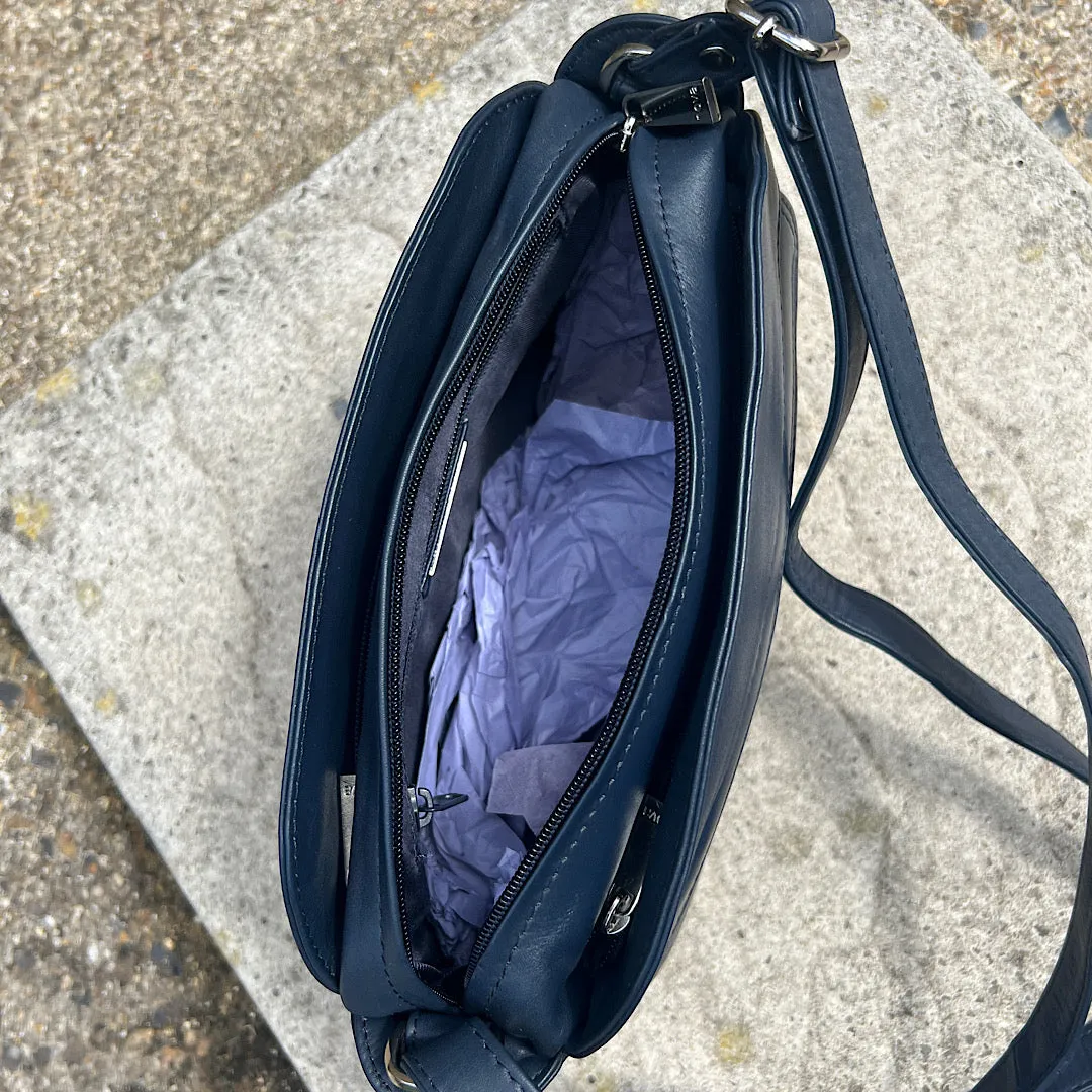 Our No.1 Bestselling Classic Navy 'Rose' Leather Handbag