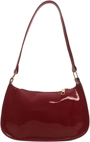 Patent Leather Clutch Purse Shiny Evening Handbags for Women Armpit Shoulder Bag MINI Hobos