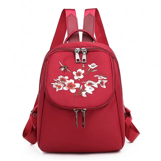 Plum Blossom Embroidery Backpack