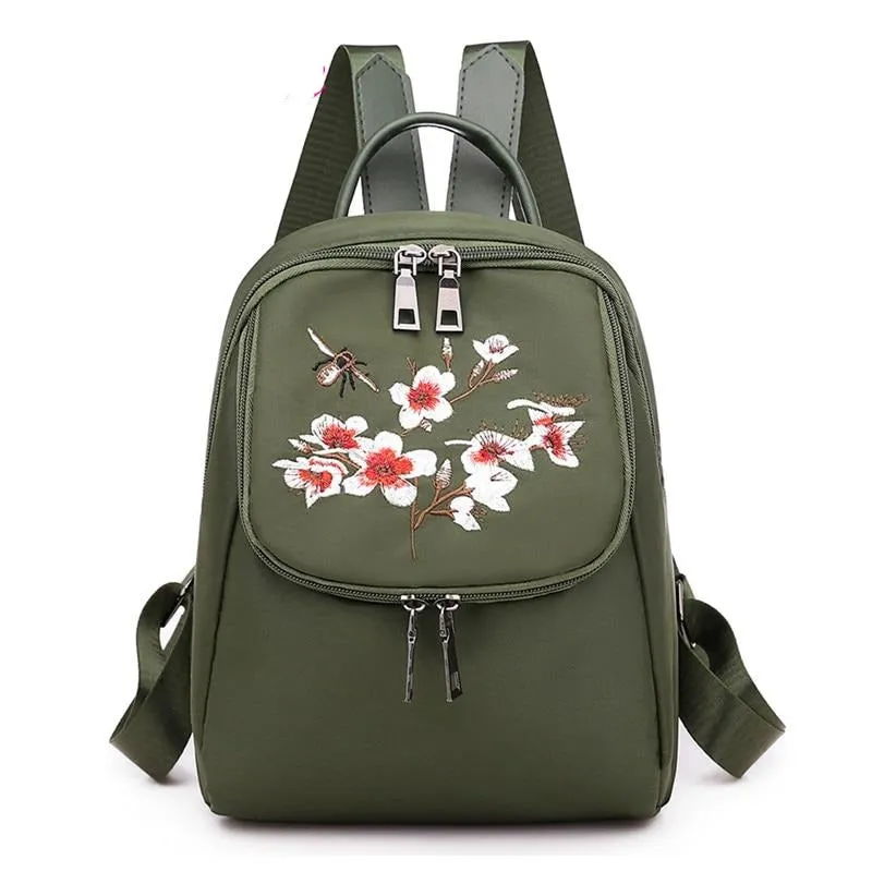 Plum Blossom Embroidery Backpack