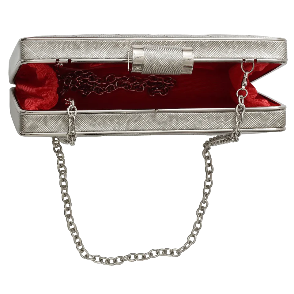 Quilted Patent Saffiano Clutch