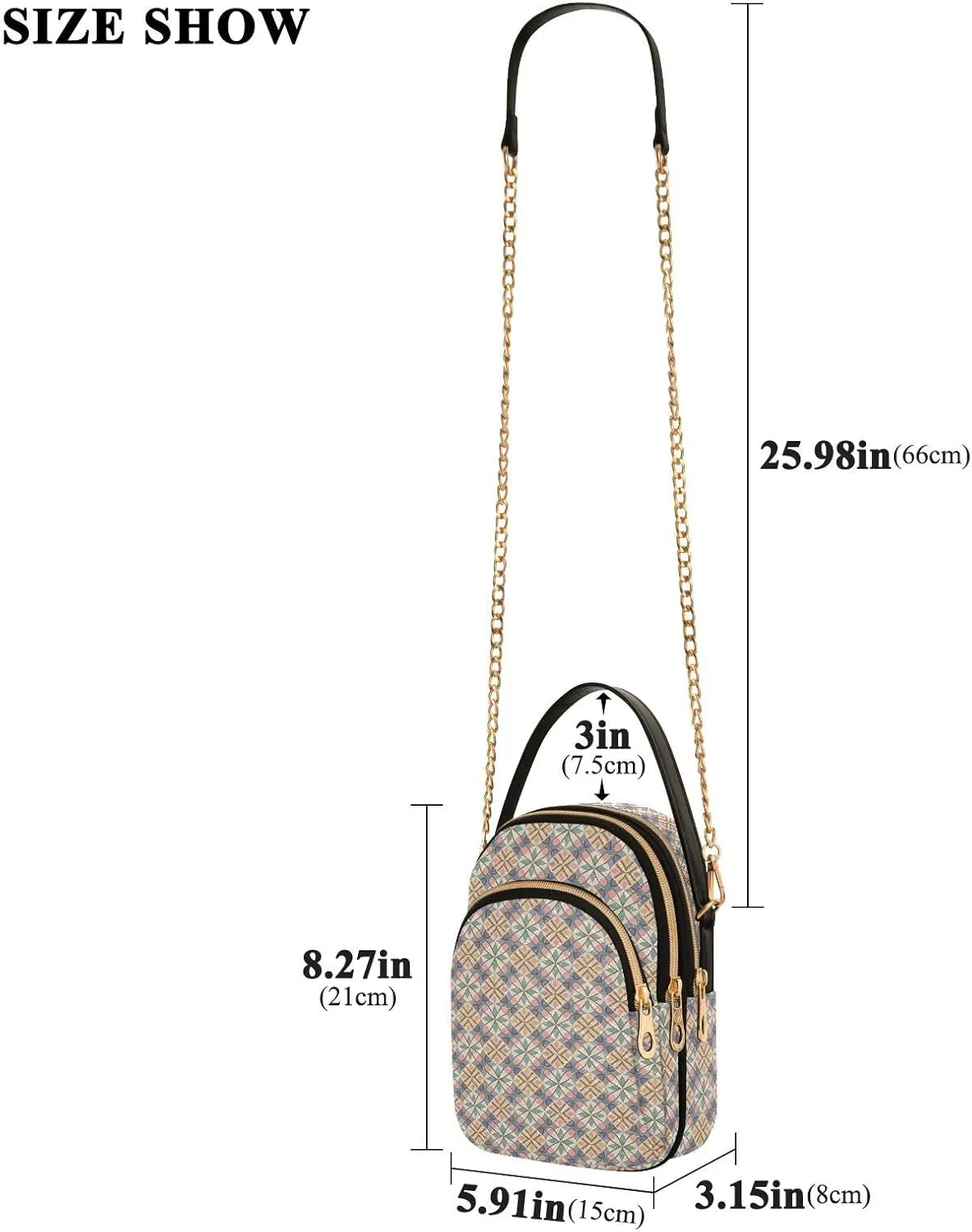 Quilted Shoulder Bag for Women with Chain Strap Leather Handle