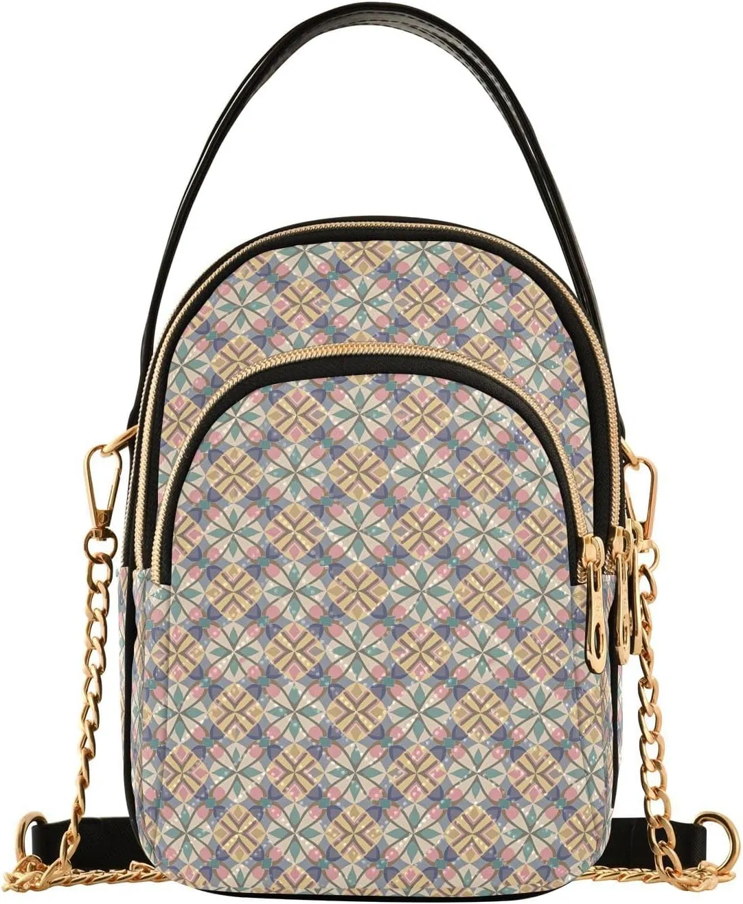 Quilted Shoulder Bag for Women with Chain Strap Leather Handle