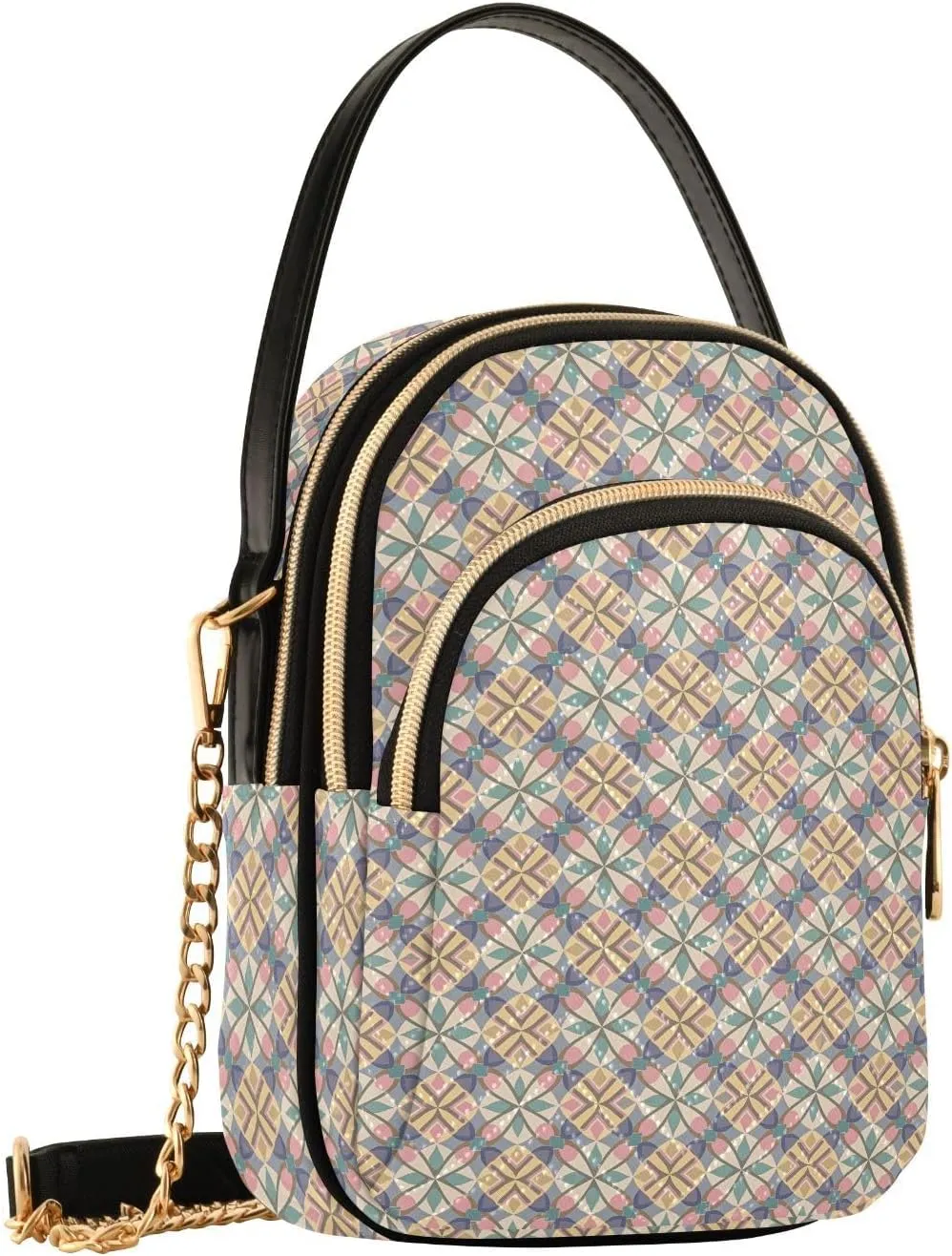 Quilted Shoulder Bag for Women with Chain Strap Leather Handle