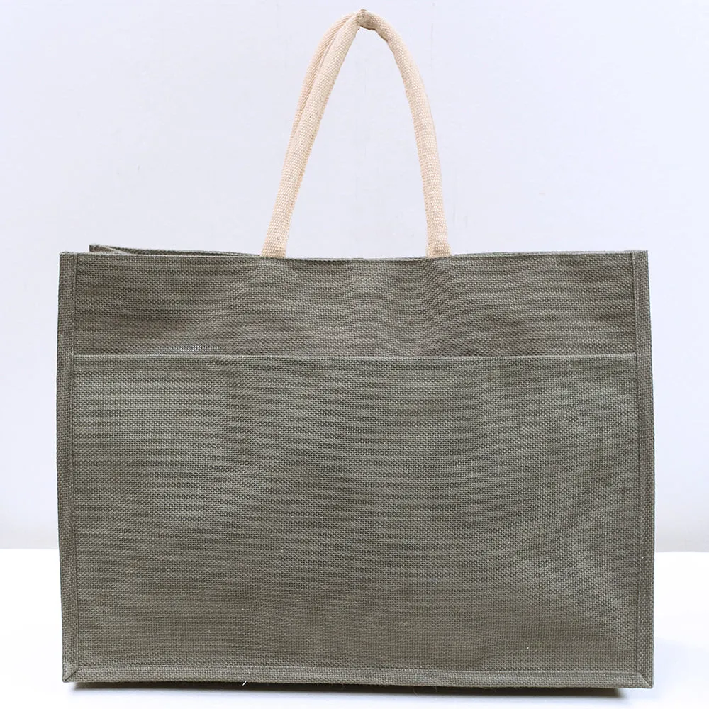 Red Jute Pocket Tote